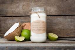 Coconut Lime Soy Candle, Wax Candle Tin, Lover Gift, Unique Scented Favors - thumbnail 1