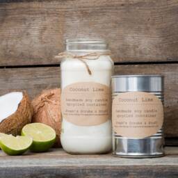 Coconut Lime Soy Candle, Wax Candle Tin, Lover Gift, Unique Scented Favors - thumbnail 2