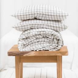 striped Linen Bedding Set - Duvet Cover & Pillowcases Organic Oeko-Tex Certified Pure - thumbnail 3