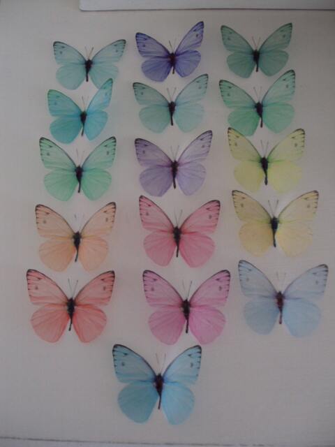 Pastel Butterfly Wall Art 3D Flying Nursery Decor, Set Of 16 - image 1