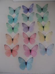 Pastel Butterfly Wall Art 3D Flying Nursery Decor, Set Of 16 - thumbnail 1