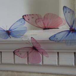 Pastel Butterfly Wall Art 3D Flying Nursery Decor, Set Of 16 - thumbnail 3