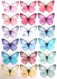 Pastel Butterfly Wall Art 3D Flying Nursery Decor, Set Of 16 - thumbnail 2
