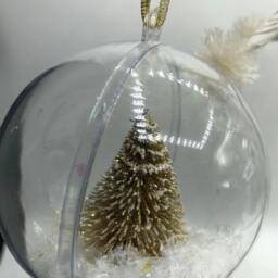 Personalized Glitter Tree Snow Globe Christmas Bauble, First Gift - thumbnail 3