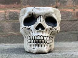 Garden Skull Figurine Stone Decoration Gothic Home Sculpture Cement Ornament Handmade Art Halloween Statue Yard