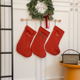 Personalize Christmas Stocking Linen Personalise Embroidery Stockings - thumbnail 2