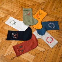 Personalize Christmas Stocking Linen Personalise Embroidery Stockings - thumbnail 3