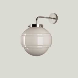 Milk Glass Wall Lamp With Silver Top, White Globe Sconce Silver, Light, Light Fixture, Mirror Lighting