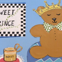 Floorcloth Teddy Bear Baby Room Adorable Blue Brown Sale - thumbnail 2