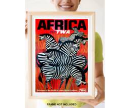 Reprint Of A Vintage Airline Travel Poster - Africa By Twa - thumbnail 1