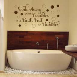 Soak Away Troubles Bathroom Wall Decal Relaxing Bubble Bath Quote - thumbnail 2