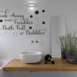 Soak Away Troubles Bathroom Wall Decal Relaxing Bubble Bath Quote - thumbnail 3