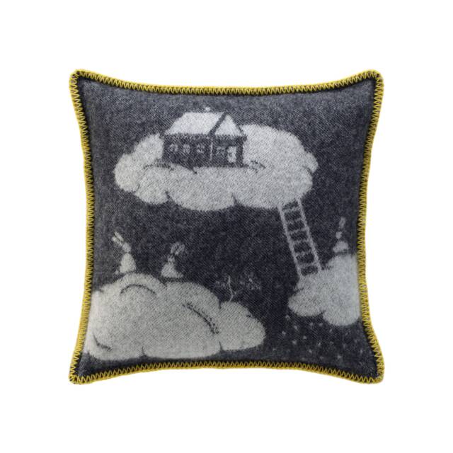 Little Rabbits Illustrated Wool Cushion Cover - Elana Reversible Monochrome Pillowcase 45 X 45cm/ 18 18 - image 1