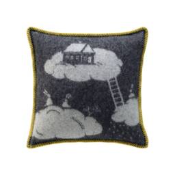 Little Rabbits Illustrated Wool Cushion Cover - Elana Reversible Monochrome Pillowcase 45 X 45cm/ 18 18