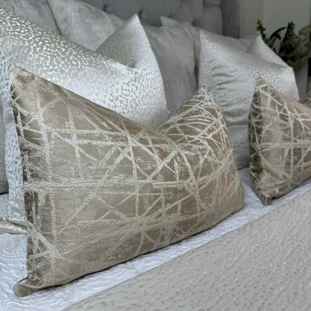 "Sandstone Cushion Cover, Lumbar Size Bed Cushion Sandstone Home Decor, Luxury Throw Pillow Cover 12"" X 20" - image 1