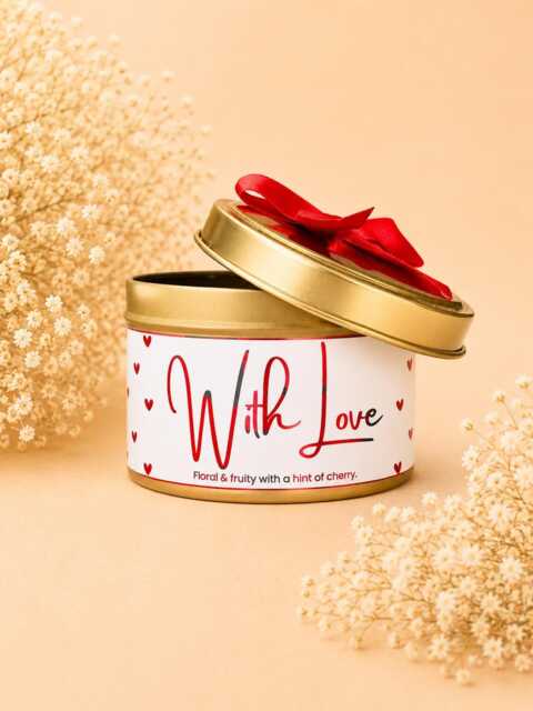 Soy Candle - Floral Fruity Cherry Scent Reusable Tin Container - image 1