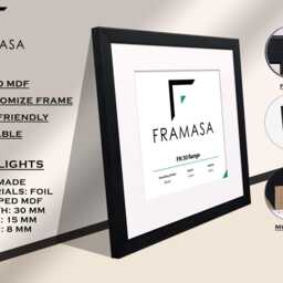 Handmade Square Picture Frame, Flatwood Frame With Mount, Wall Art - thumbnail 2