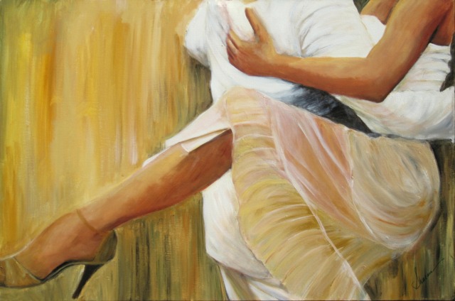 Tango Art Print, Dancing Legs Painting, Passionate Ballroom Dance - image 1