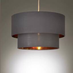 New Hq Luxury Two Tier Lamp Shade Pendant Light Ceiling in Multi Colour With Golden Linings - thumbnail 3