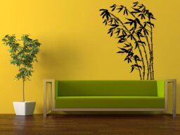 Wall Decal Vinyl Sticker Decals Peal & Stick Cheap Decor Art Bamboo Tree Trees Leaves Floral Nature Big Huge L399 - thumbnail 1