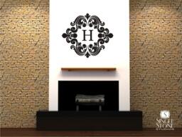 Baroque Monogram Wall Decal Custom Vinyl Home Decor - thumbnail 1