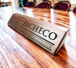 Personalized Walnut Wood Desk Name Plate, Custom Engraved Sign - thumbnail 1
