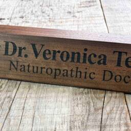 Personalized Walnut Wood Desk Name Plate, Custom Engraved Sign - thumbnail 4