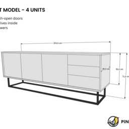 Modern Walnut Credenza, Mid Century Sideboard, Wooden Storage Cabinet, Tv Stand Console, Minimalist Living Room Furniture, Handmade Dresser - thumbnail 3