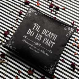 Til Death Victorian Gothic Personalised Cushion - Alternative Home Decor Couples Valentines/Anniversary/Wedding Gift Spooky Throw Pillow - thumbnail 2