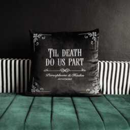 Til Death Victorian Gothic Personalised Cushion - Alternative Home Decor Couples Valentines/Anniversary/Wedding Gift Spooky Throw Pillow - thumbnail 3