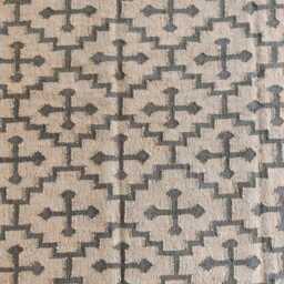 Handwoven Wool Jute Flatweave Rug - Brown & Ivory Tribal Scroll Rug, Geometric Artisan Kilim - thumbnail 3