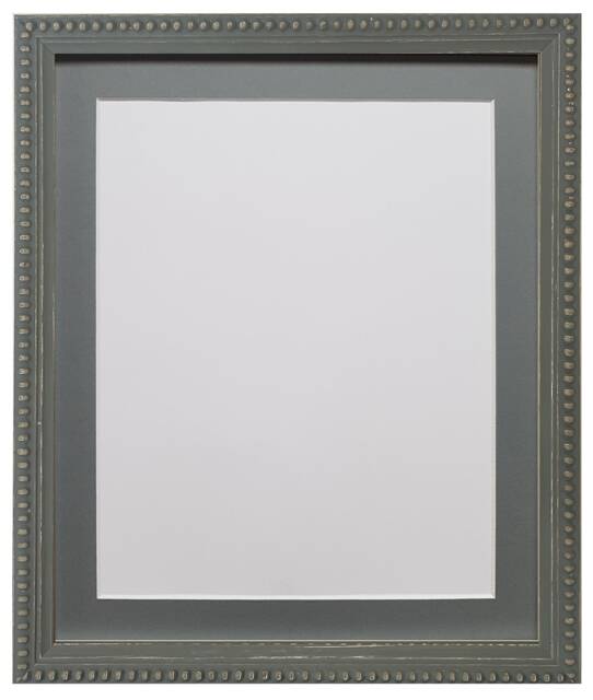 Distressed Grey Wood Photo Frame With Dark Mount - image 1