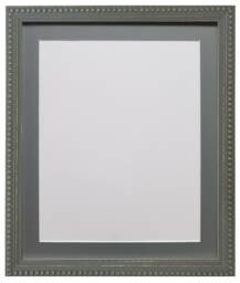 Distressed Grey Wood Photo Frame With Dark Mount