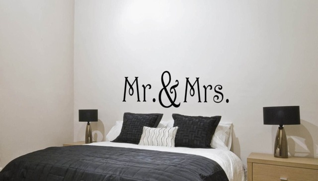 Mr & Mrs Wall Decal, Vinyl Sticker, Bedroom Decor, Home - image 1