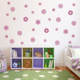 Flower Wall Decals Girls Bedroom Decor, Set Of 31 - thumbnail 1