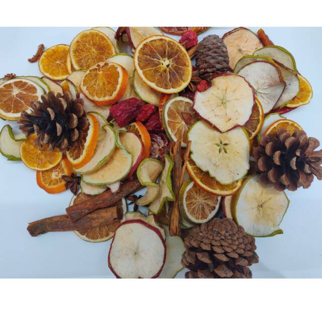 Dried Fruit, Natural Fruit Christmas Decoration, Orange & Apple Slices Wreath Making - 200G Bag - image 1