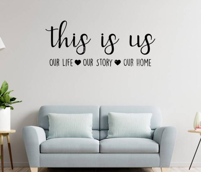 Family Wall Quote Wall Sticker This Is Us, Our Life, Story, Home Sticker Decal Murals With Love Hearts Home D??cor - image 1