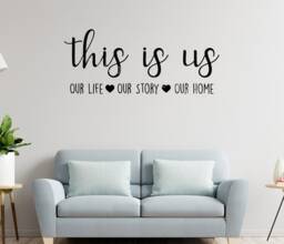 Family Wall Quote Wall Sticker This Is Us, Our Life, Story, Home Sticker Decal Murals With Love Hearts Home D??cor - thumbnail 1