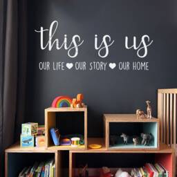 Family Wall Quote Wall Sticker This Is Us, Our Life, Story, Home Sticker Decal Murals With Love Hearts Home D??cor - thumbnail 2