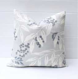 Laura Ashley Silver Cushion Handmade in Greendale Fabric On Both Sides