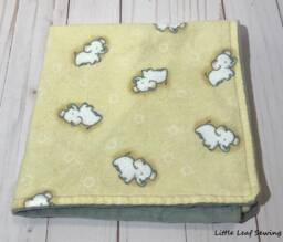 Lovey Blanket, Elephant Yellow Flannel Minky Blanket For Boy, Security Lovey Baby