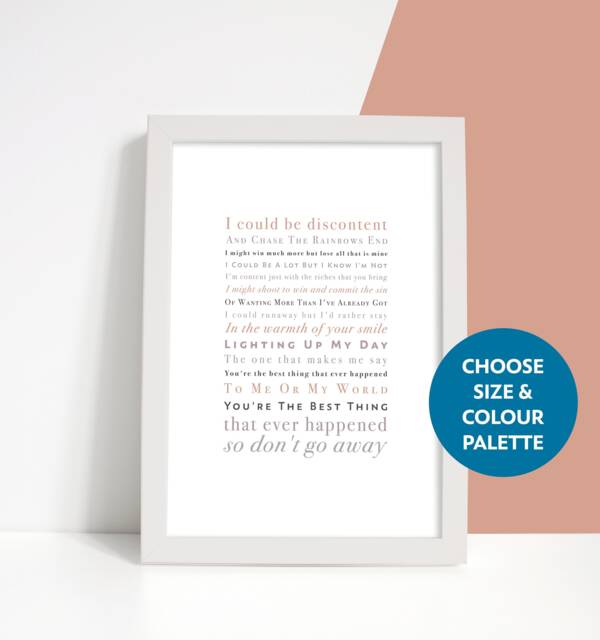 You're The Best Thing By Style Council Song Lyrics Print Gift - image 1