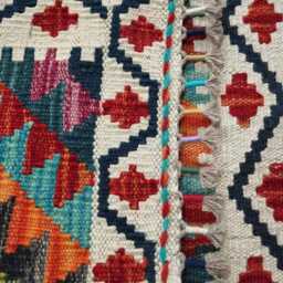 Tribal Runner Rug, Handmade Artisan Afghan Turkish Scandinavian Navajo Bohemian Flatweave Wool Kilim Rug 195x58 cm - thumbnail 3