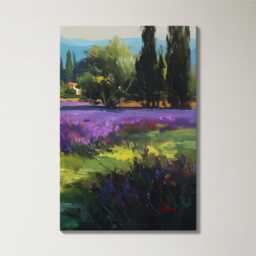 Horse in Lavender Field 3 Panel Split Canvas Wall Art Animal Landscape French Countryside Farmhouse Oil Painting Framed Home Decor - thumbnail 4