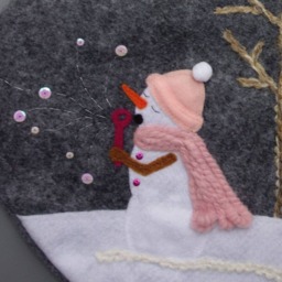 "Snowman Christmas Stocking ""Where Snowflakes Really Come From" - thumbnail 3
