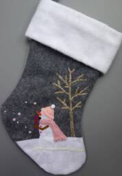 "Snowman Christmas Stocking ""Where Snowflakes Really Come From" - thumbnail 1