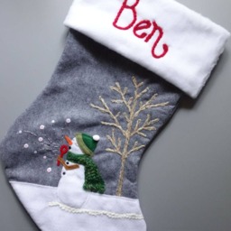 "Snowman Christmas Stocking ""Where Snowflakes Really Come From" - thumbnail 2