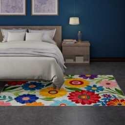 Hand Tufted Wool Rug, Floral Natural, Ivory/Multi-Home Decor - thumbnail 2