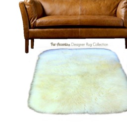 Plush Faux Sheepskin Rug - Thick Shag, Handmade Usa - thumbnail 1