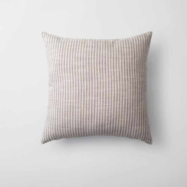 Gray & White Striped Woven Pillow Cover Boho Neutral Decor - image 1